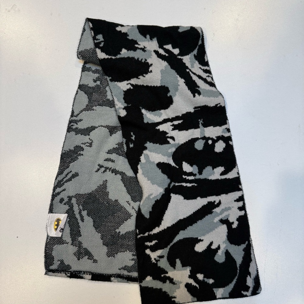 DC Comics Black and Gray Batman Scarf